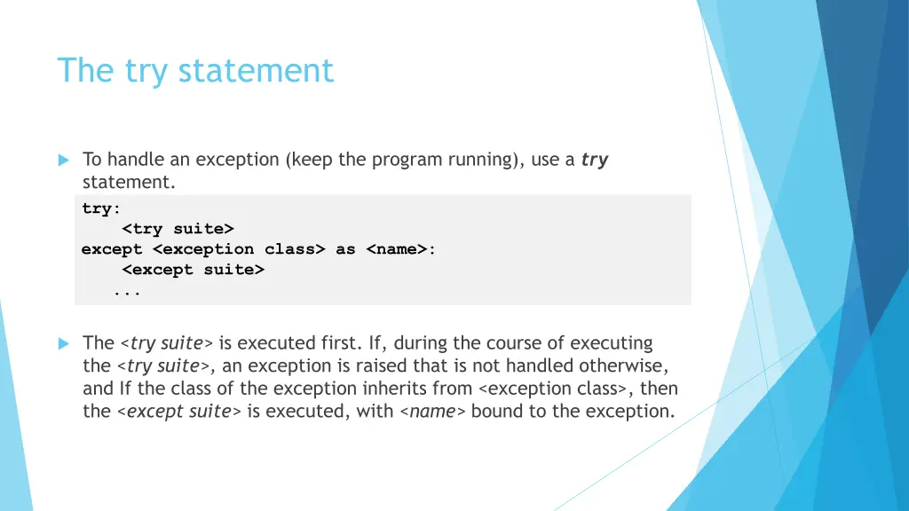 the try statement 1