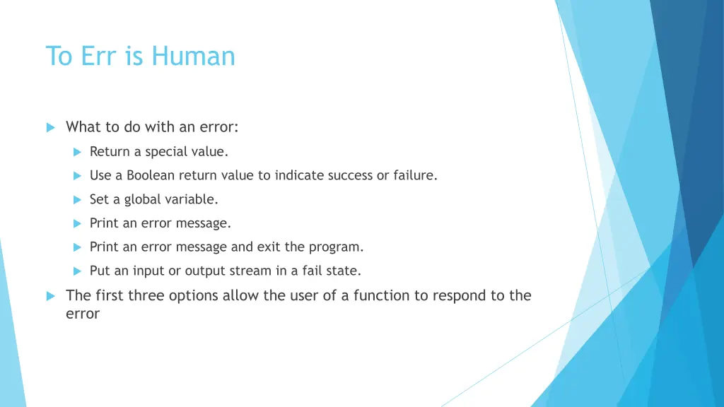to err is human