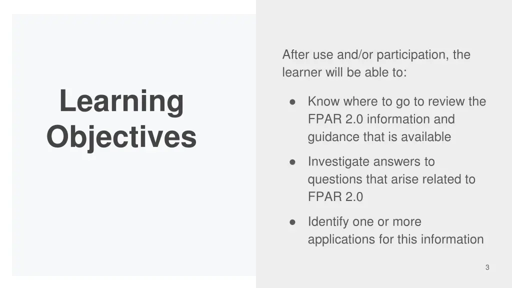 after use and or participation the learner will