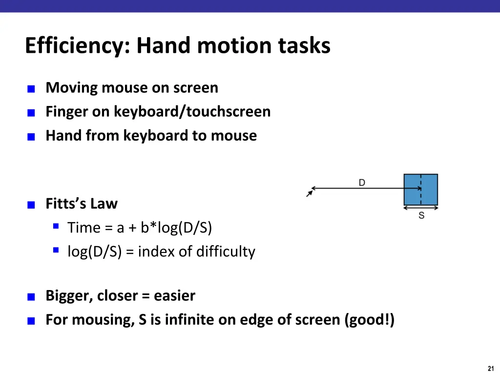 efficiency hand motion tasks