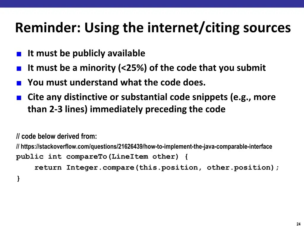 reminder using the internet citing sources