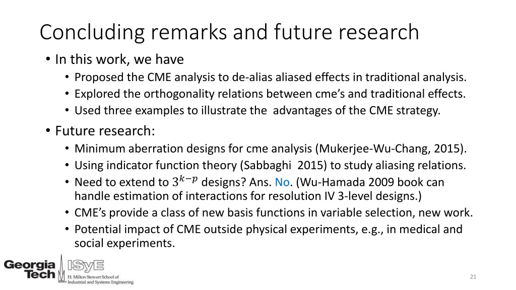 concluding remarks and future research in this