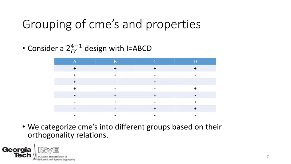 grouping of cme s and properties