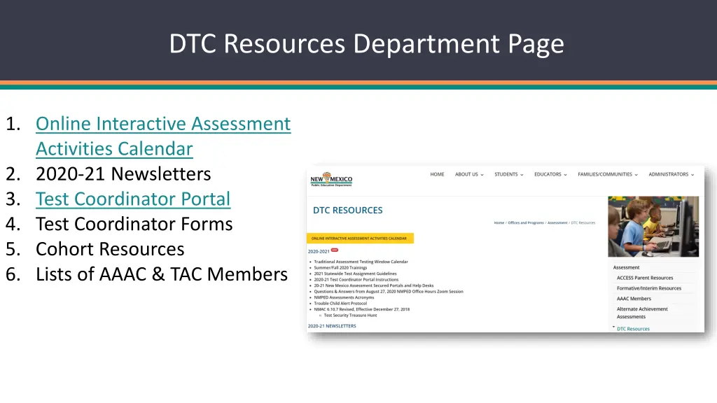 dtc resources department page
