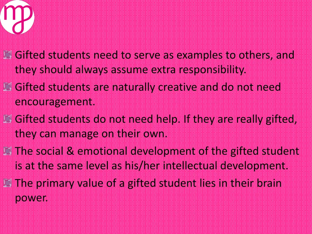 gifted students need to serve as examples