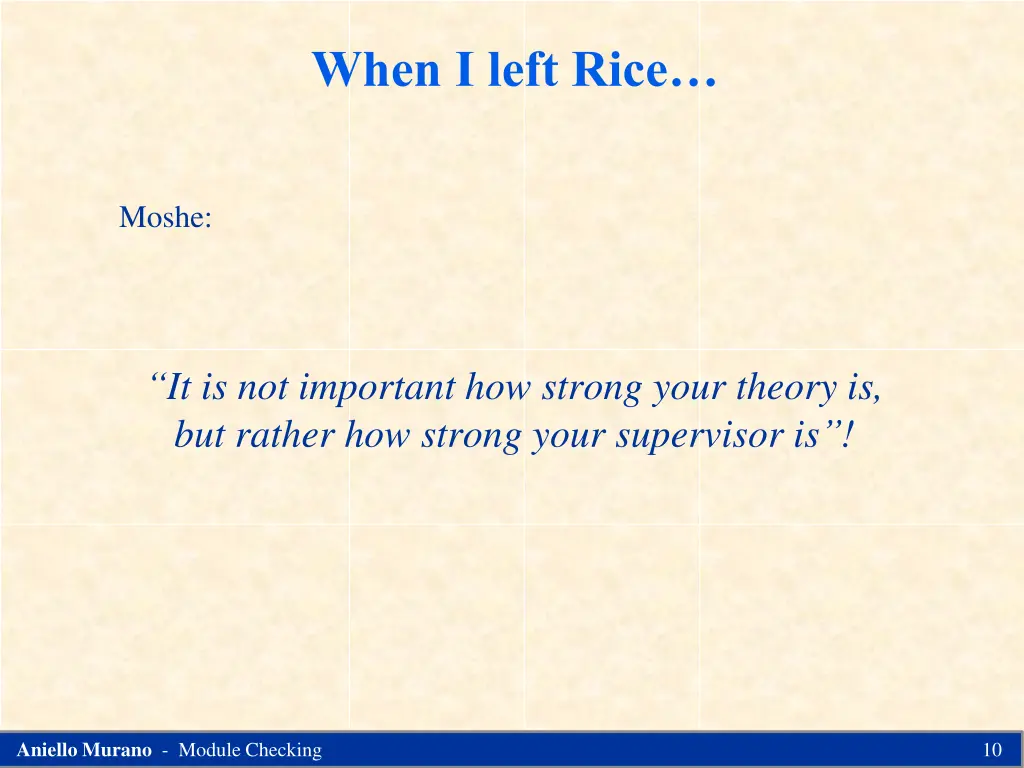 when i left rice