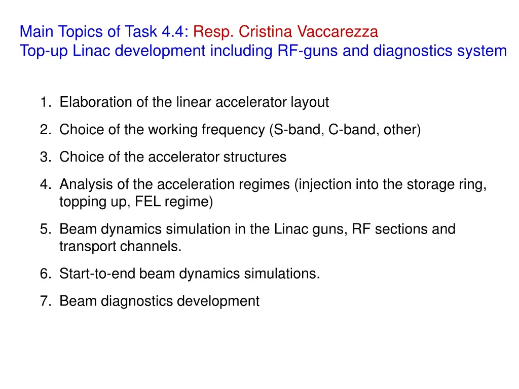 main topics of task 4 4 resp cristina vaccarezza