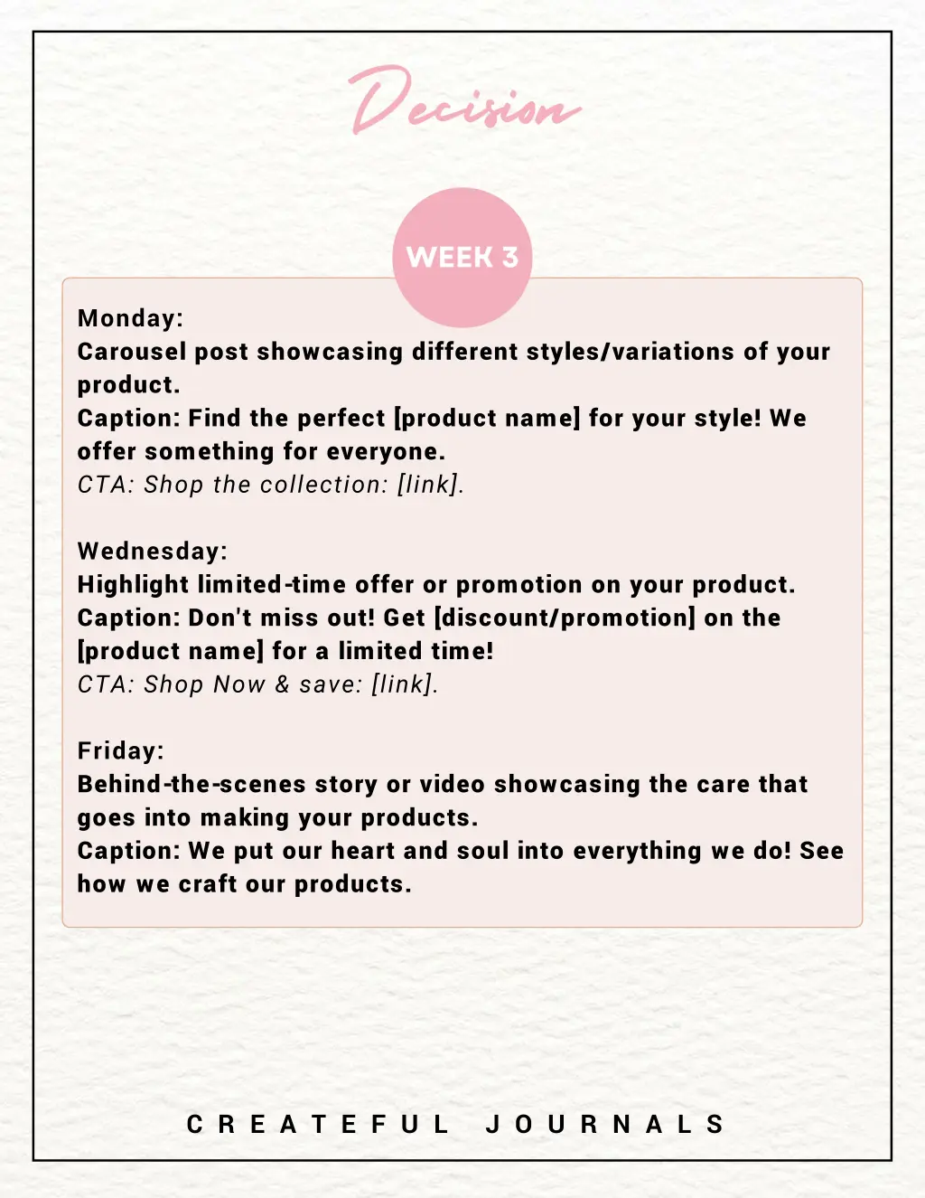monday carousel post showcasing different styles