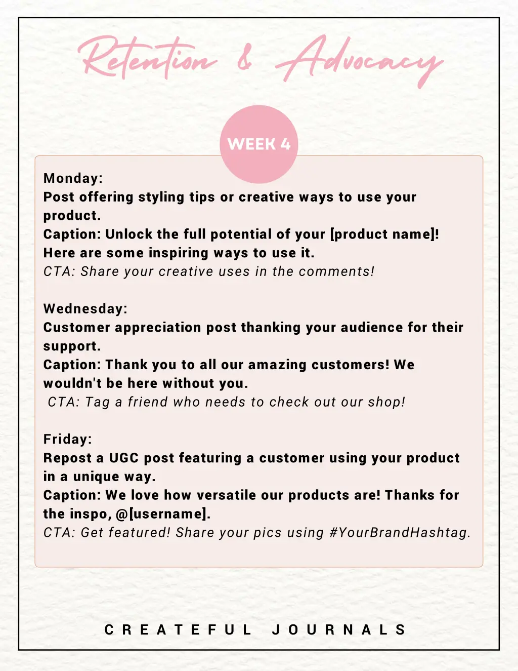 monday post offering styling tips or creative