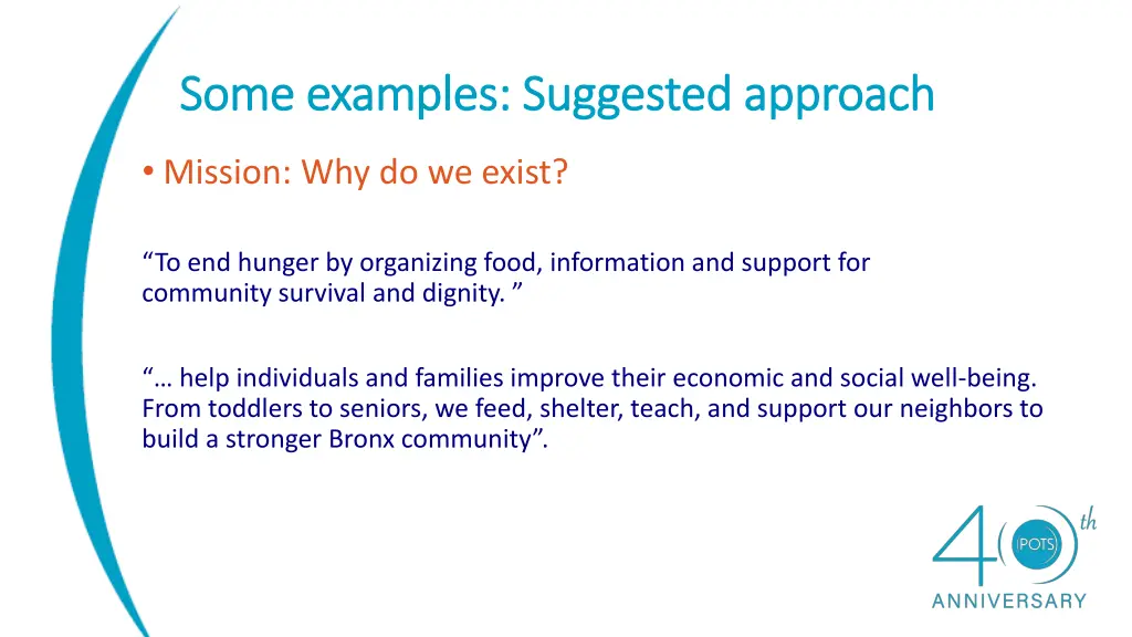 some examples suggested approach some examples