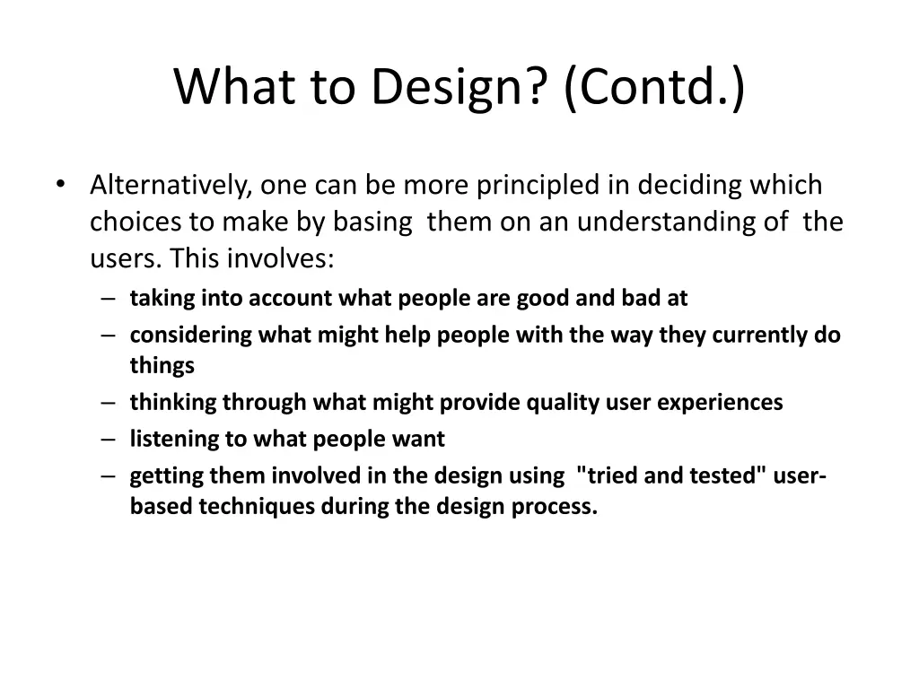 what to design contd 2
