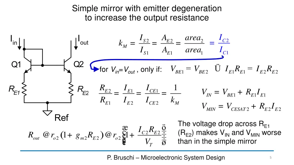 simple mirror with emitter degeneration