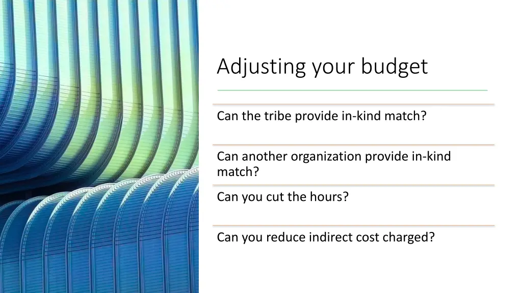 adjusting your budget