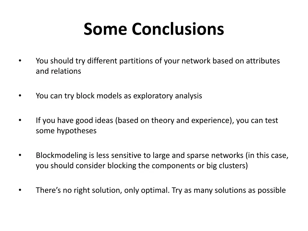 some conclusions
