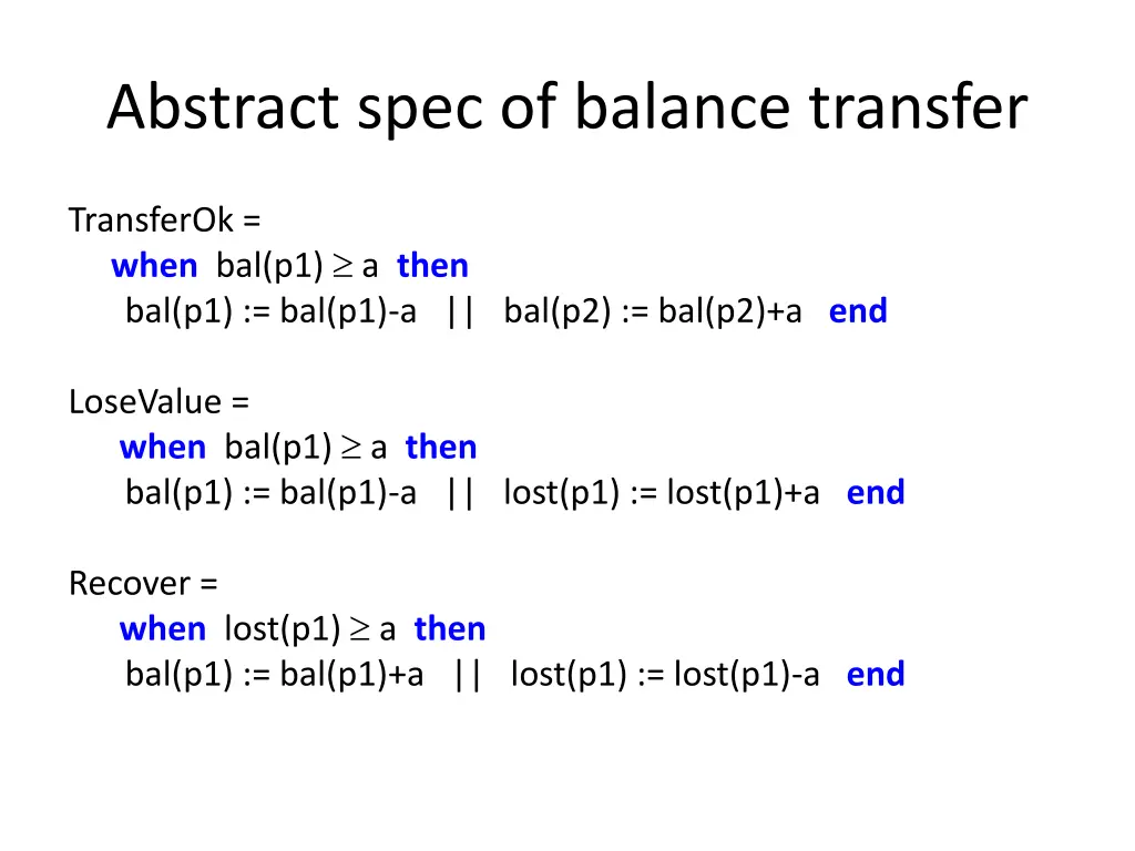 abstract spec of balance transfer