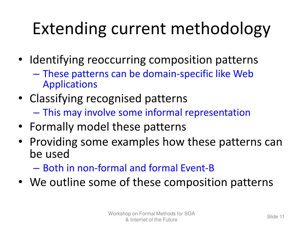 extending current methodology