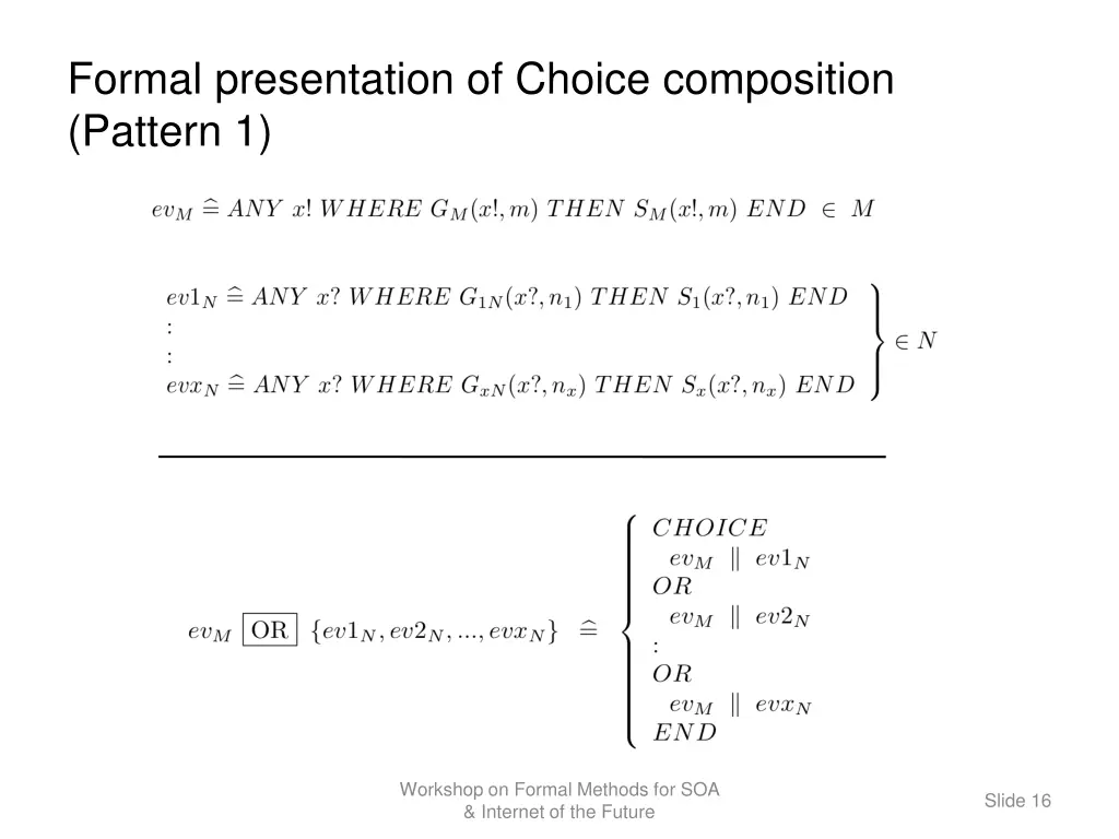 formal presentation of choice composition pattern