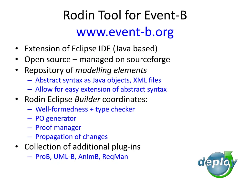 rodin tool for event b www event b org extension
