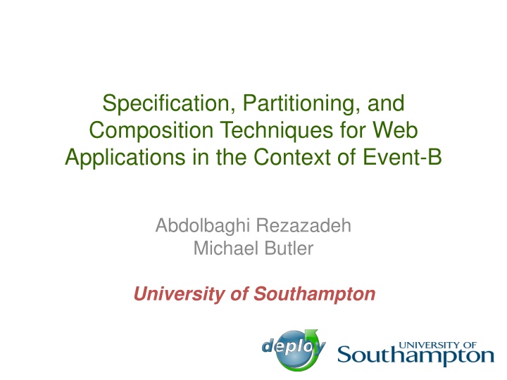 specification partitioning and composition