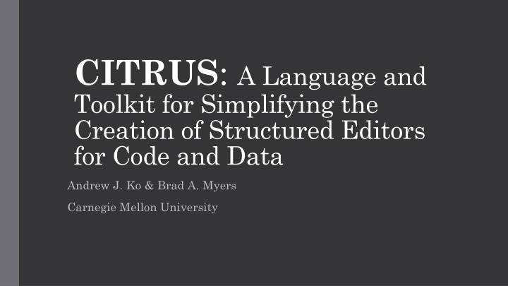 citrus a language and toolkit for simplifying
