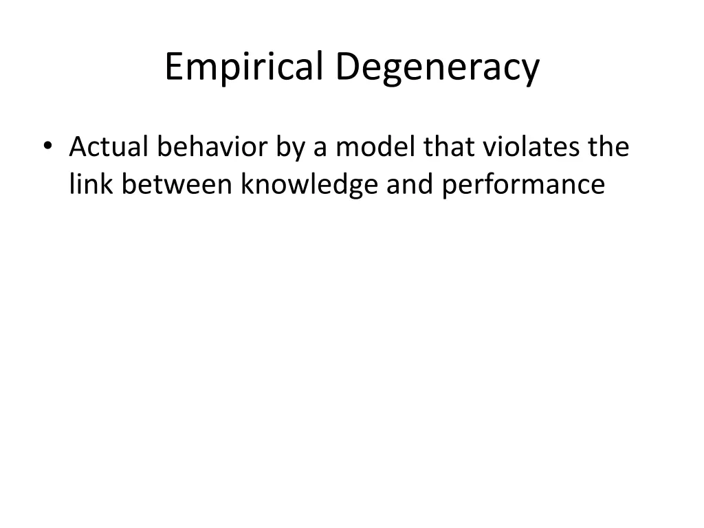 empirical degeneracy