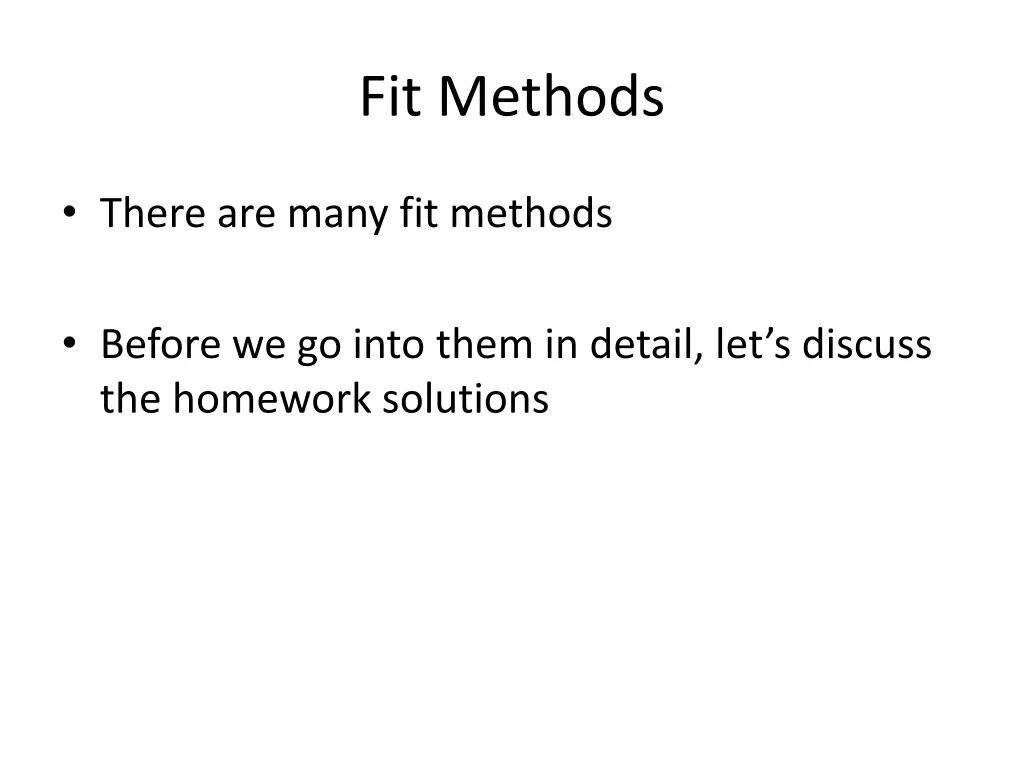 fit methods