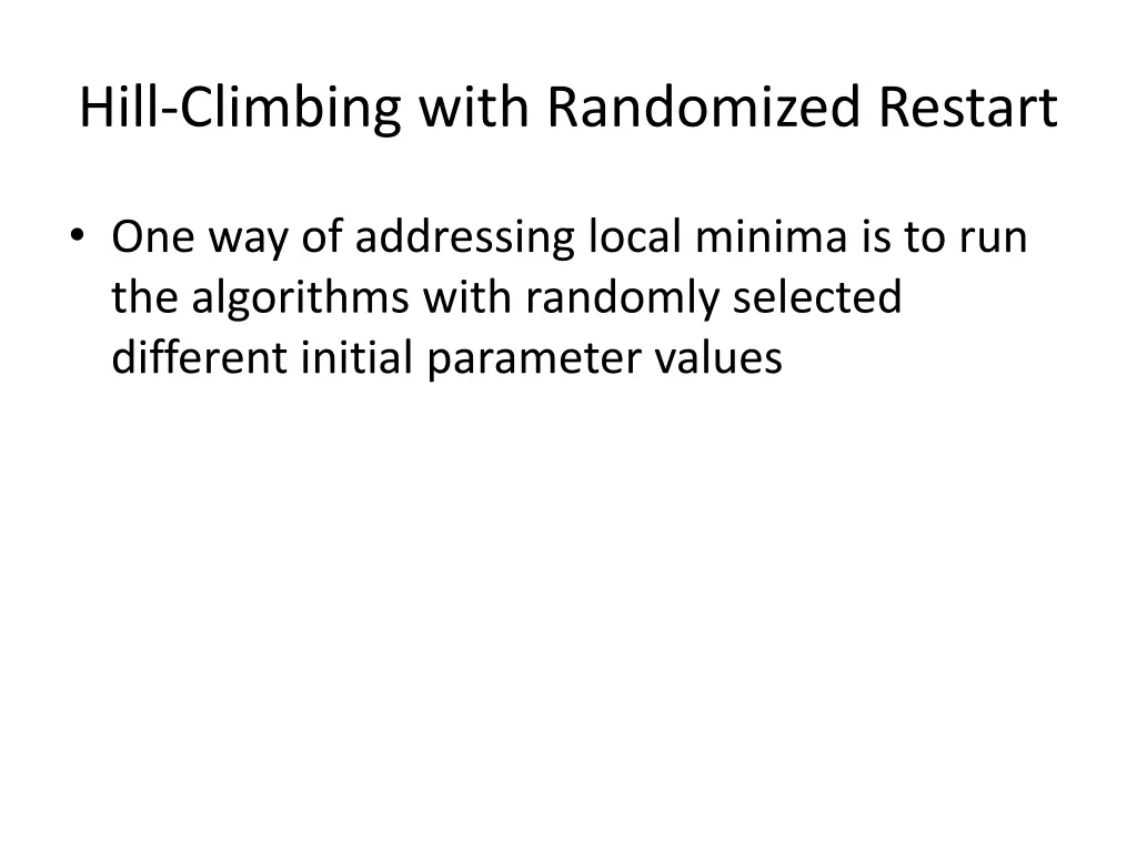hill climbing with randomized restart