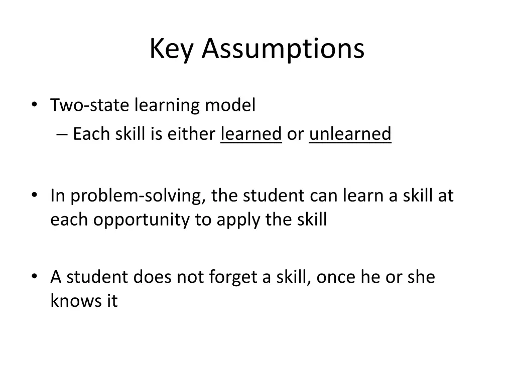 key assumptions 1