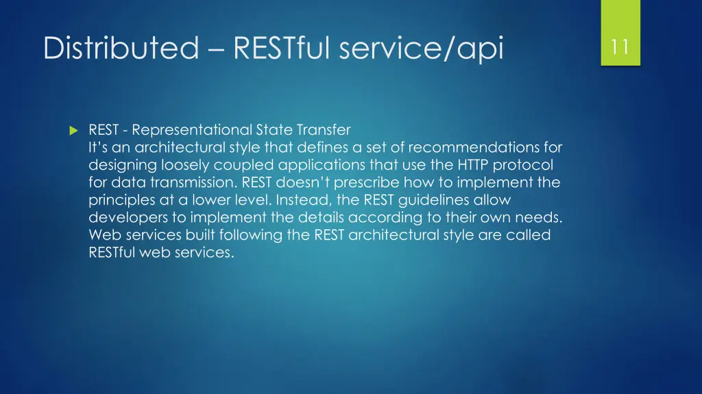distributed restful service api