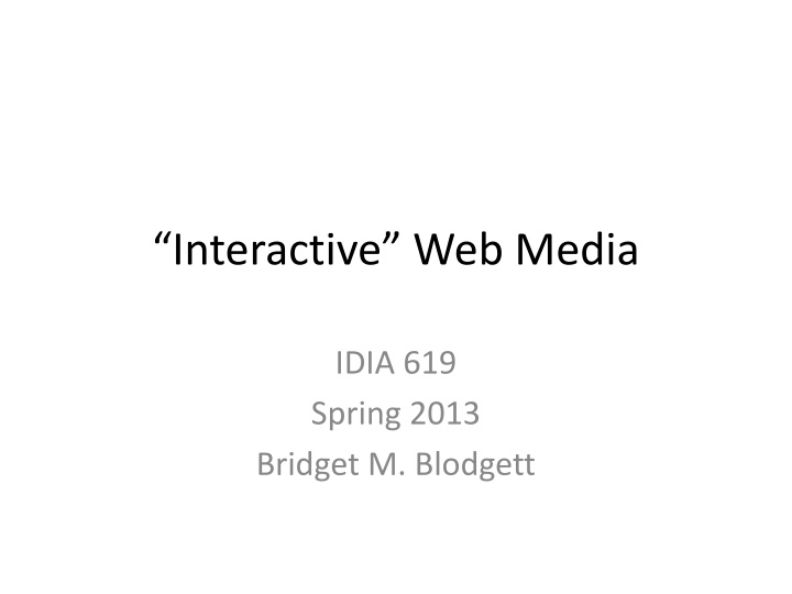 interactive web media