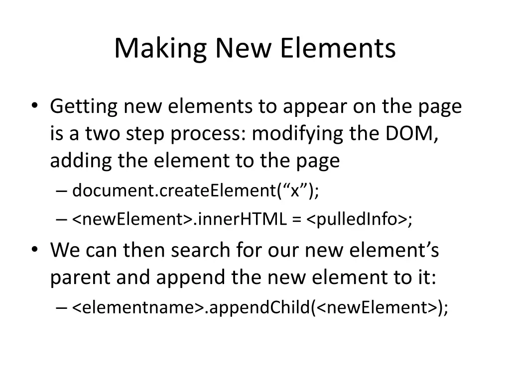 making new elements