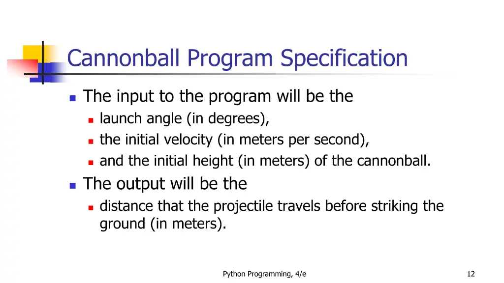cannonball program specification 1