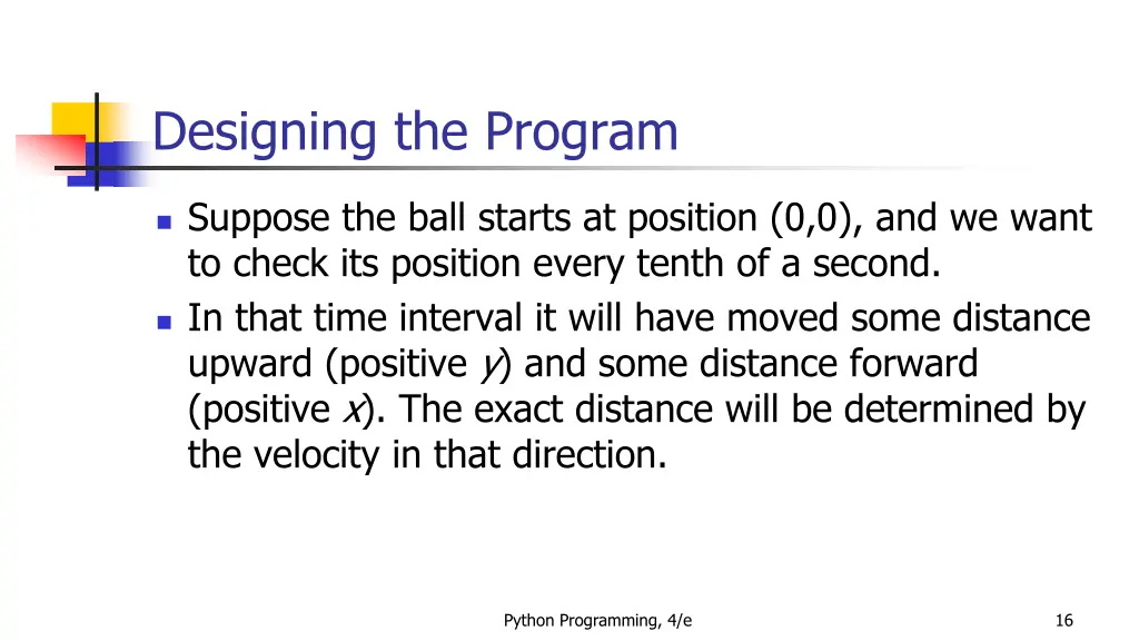 designing the program 1