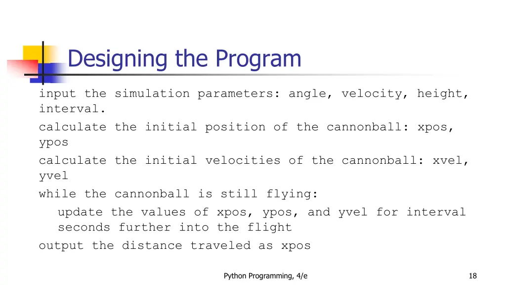 designing the program 3