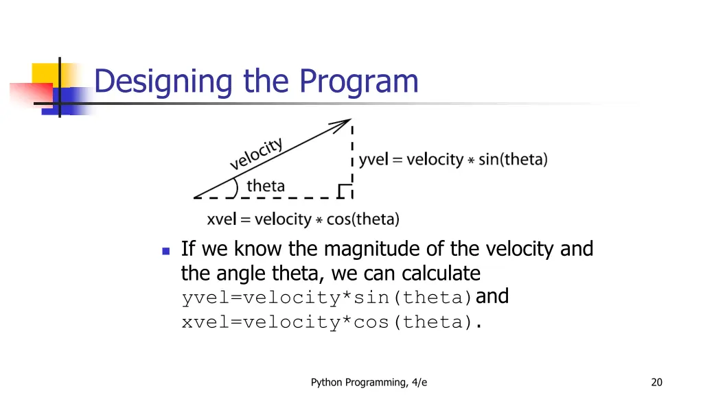 designing the program 5