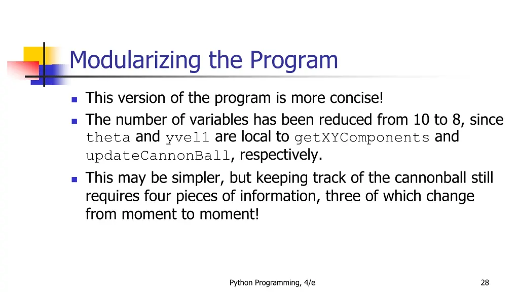 modularizing the program 2