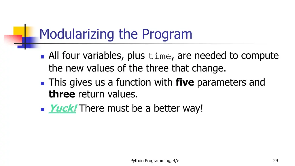 modularizing the program 3