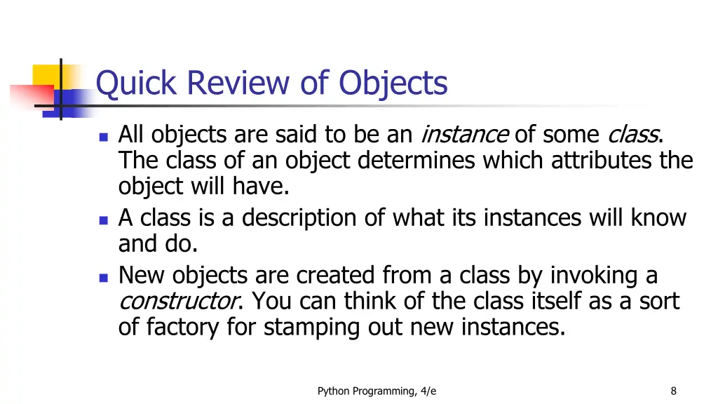 quick review of objects 4
