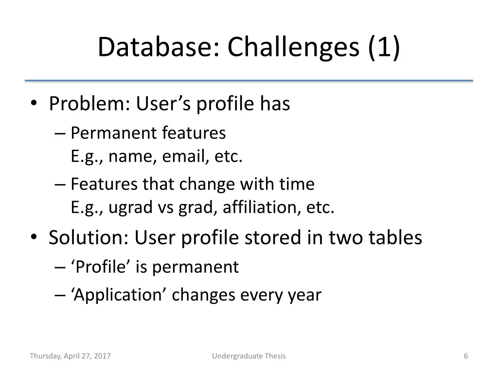 database challenges 1
