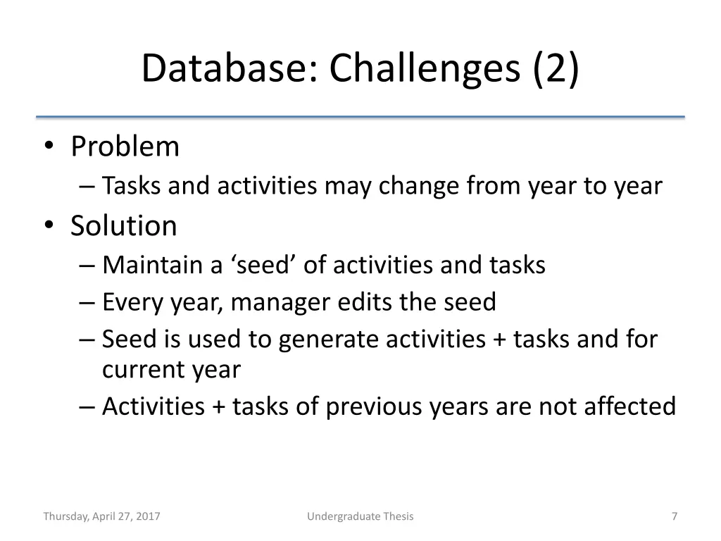 database challenges 2
