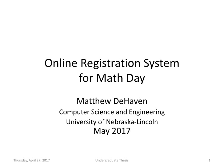 online registration system for math day