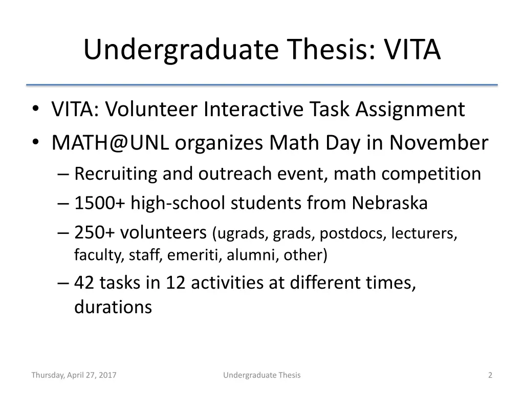 undergraduate thesis vita