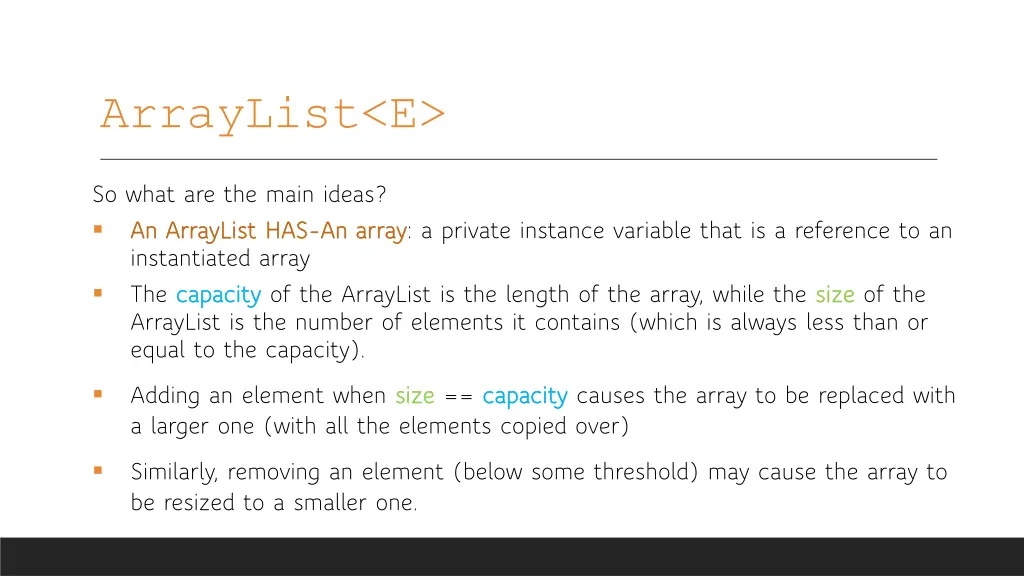 arraylist e
