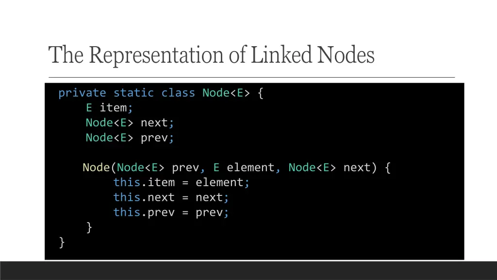 the representation of linked nodes