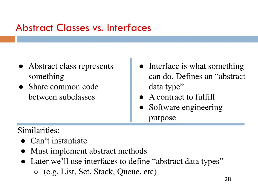 abstract classes vs interfaces