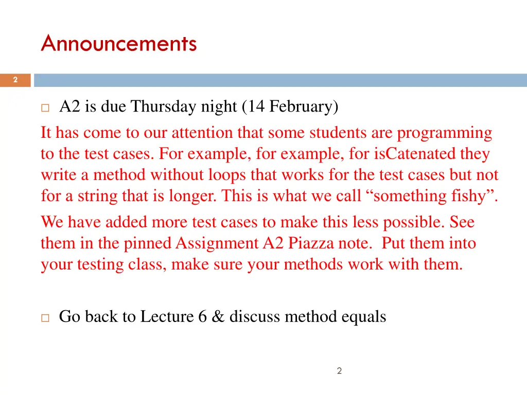 announcements