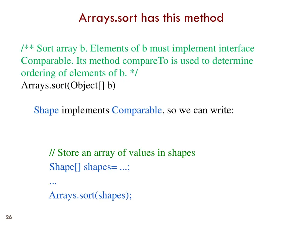 arrays sort has this method