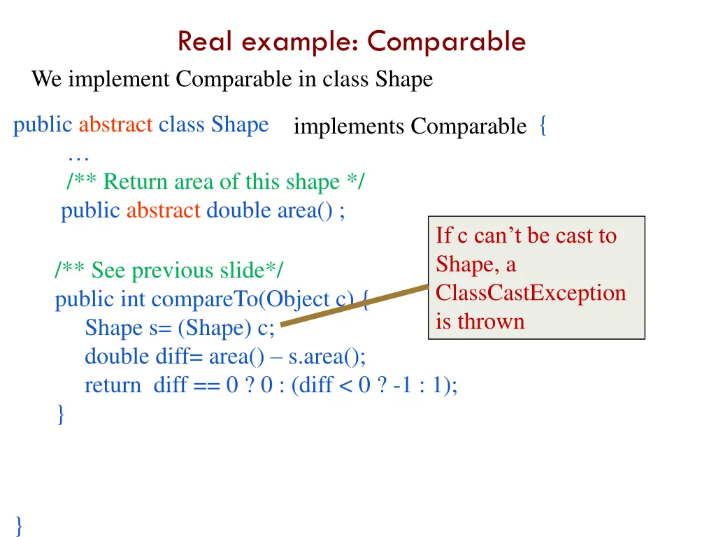real example comparable we implement comparable