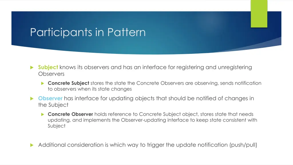 participants in pattern