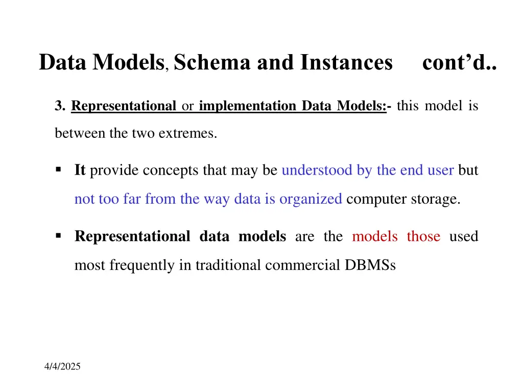 data models schema and instances cont d 2